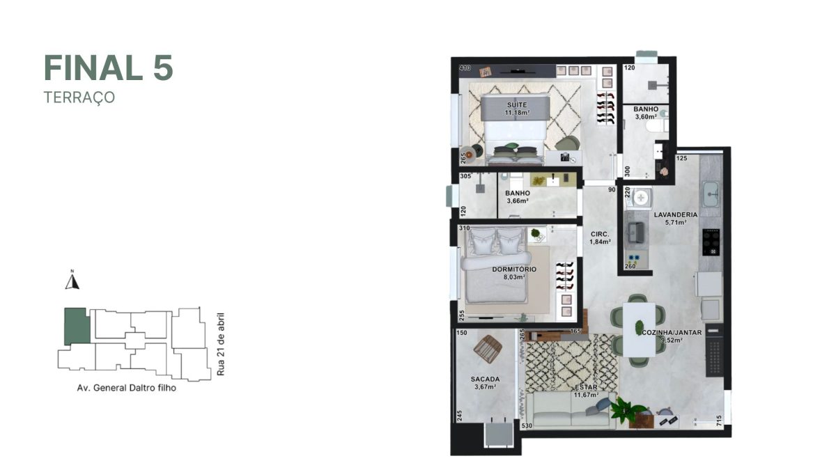 Planta final 05 | Apartamento Terraço