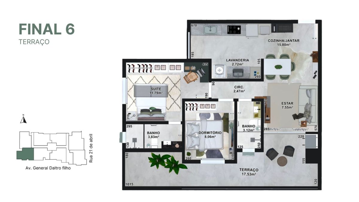 Planta final 06 | Apartamento Terraço