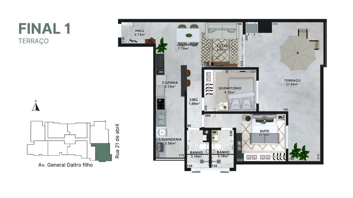 Planta final 01 | Apartamento Terraço