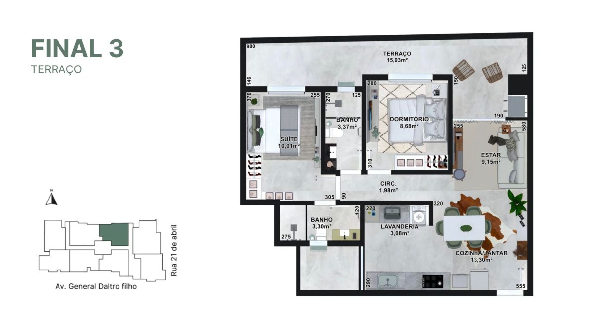 Planta final 03 | Apartamento Terraço