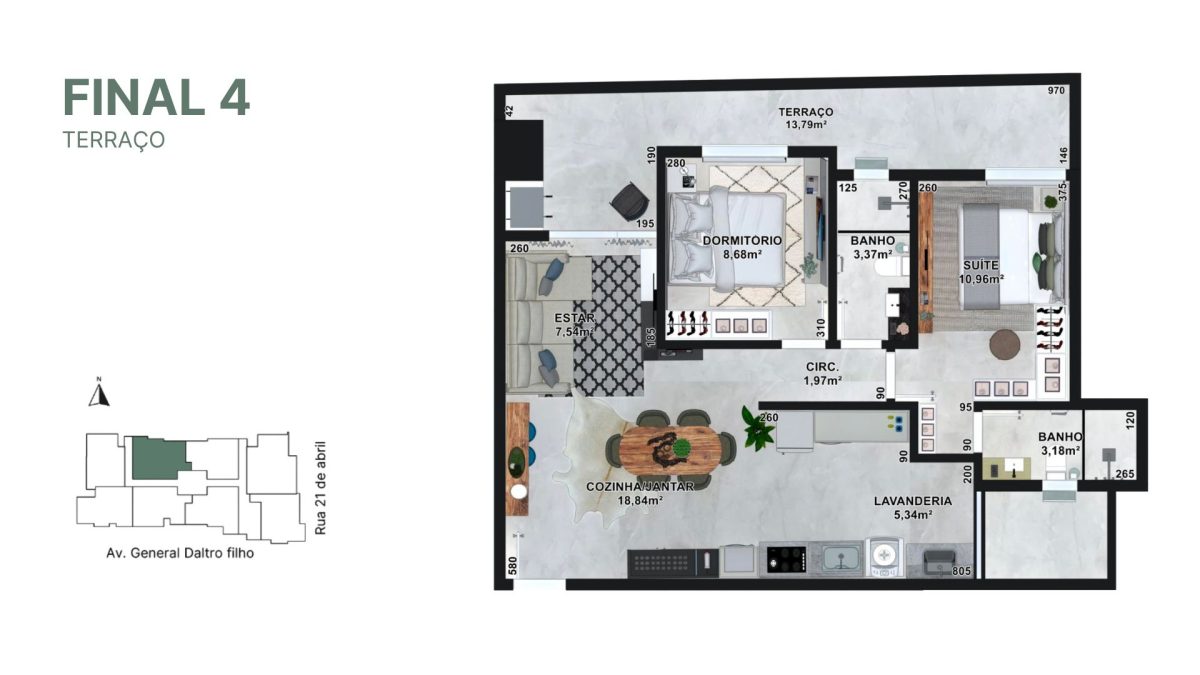 Planta final 04 | Apartamento Terraço